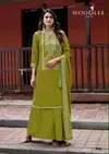 Maharani By Wooglee Heavy Rayon Printed Kurti With Sharara Dupatta